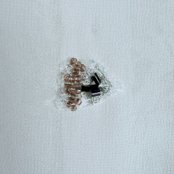 NWOT Aratta Embellished Embroidered Lace Button Back 3/4 Sleeve Blouse in Ivory - Picture 5 of 11